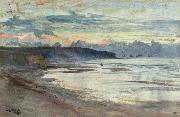William Lionel Wyllie A Coastal Scene at Sunset Spain oil painting artist